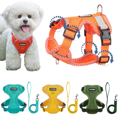 4-point  Reflective Mesh Dog Harness Chest Vest