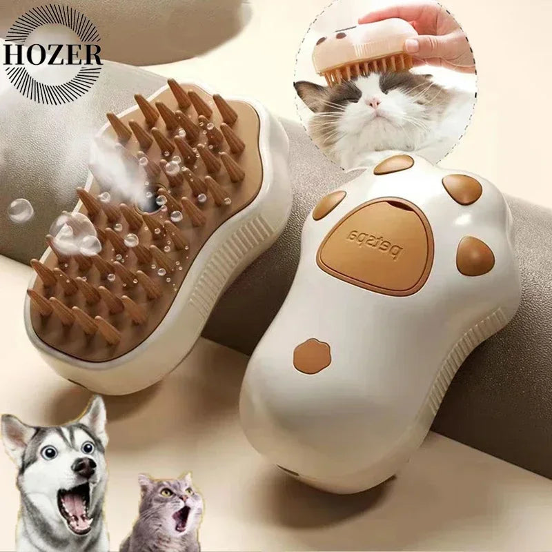 3 in 1 Pet Grooming Steam Massage Brush One Stop Pet Shop