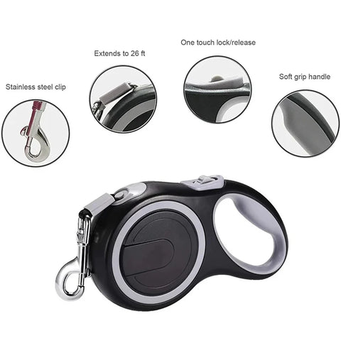 Dog Leash Retractable Walking Roulette Collar