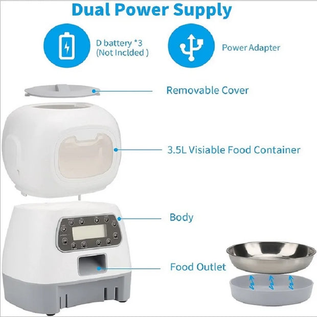 Automatic 3.5L, connected Wifi-controlled pet feeder