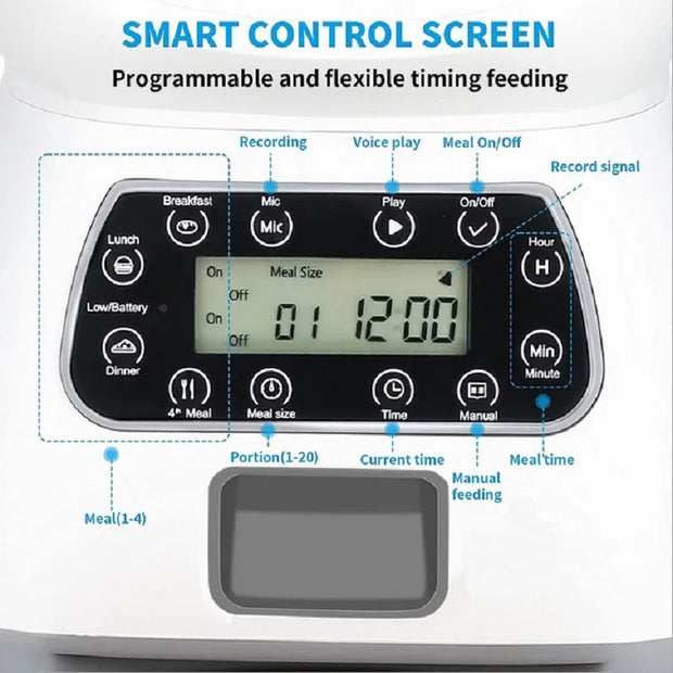 Automatic 3.5L, connected Wifi-controlled pet feeder